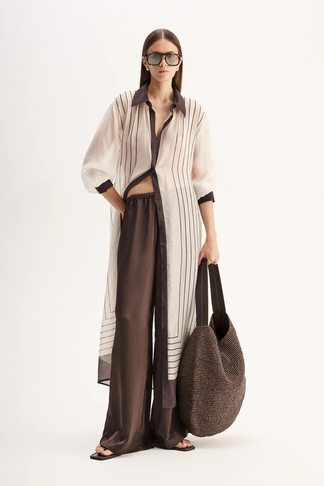 ELKA Havana Maxi Shirt Dress | Chocolate