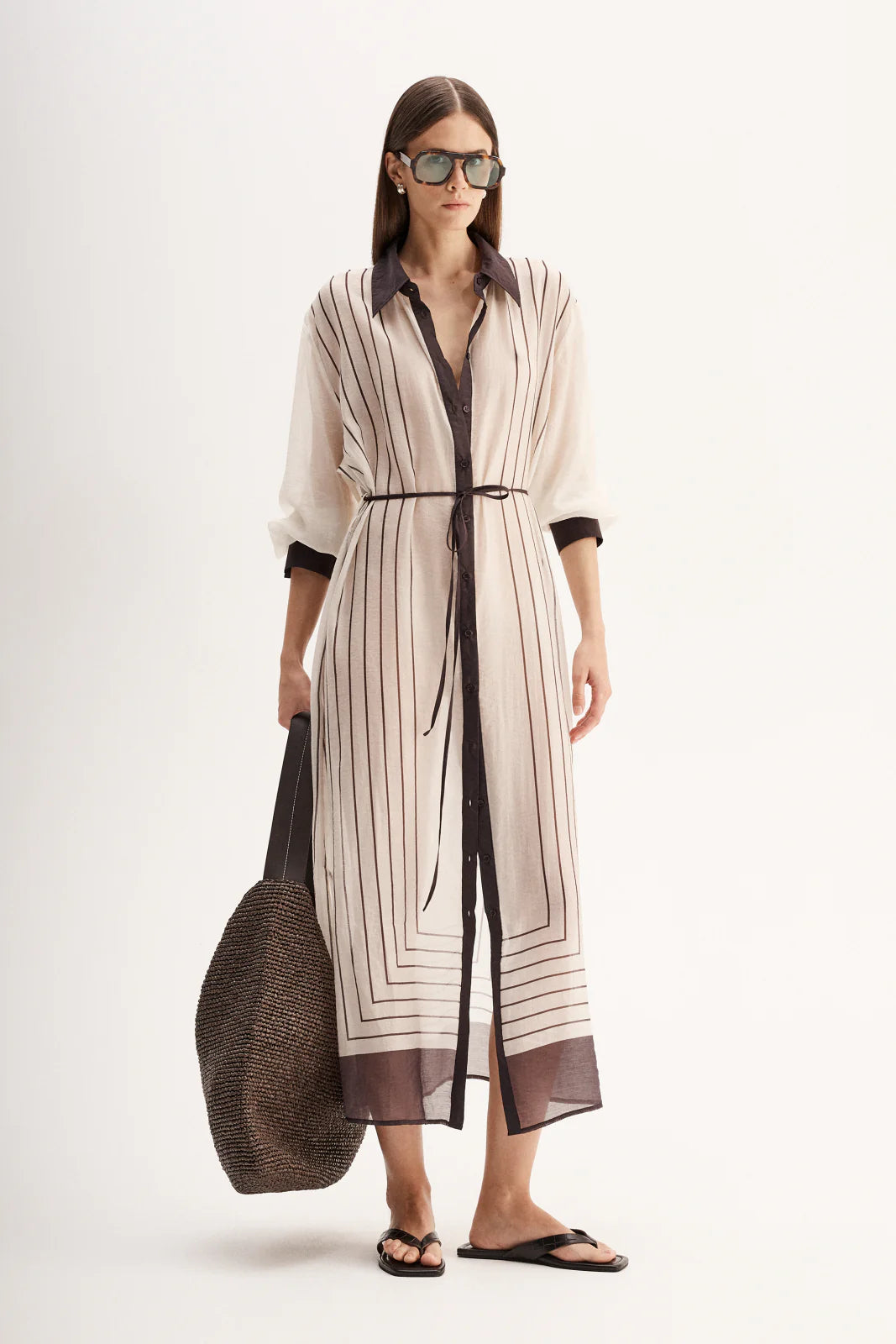 ELKA Havana Maxi Shirt Dress | Chocolate