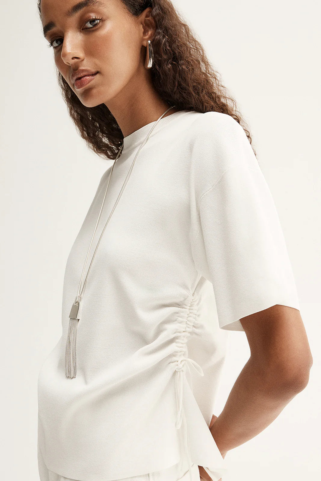 ELKA Marley Knit Top | White