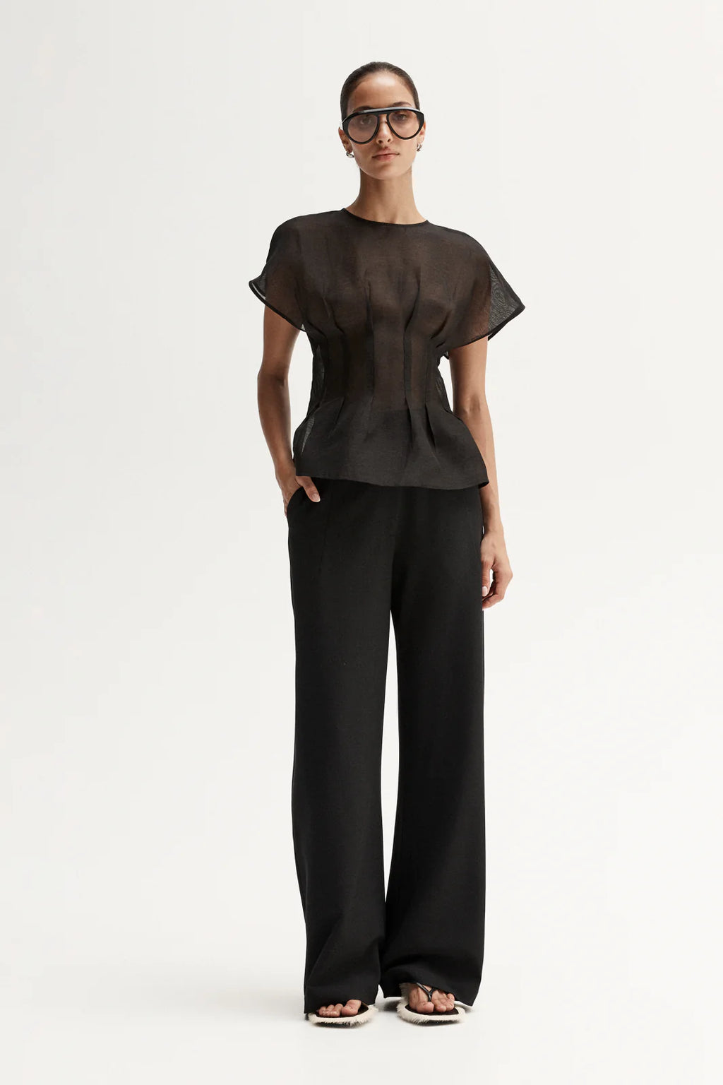 ELKA COLLECTIVE Monroe Sheer Top | Black