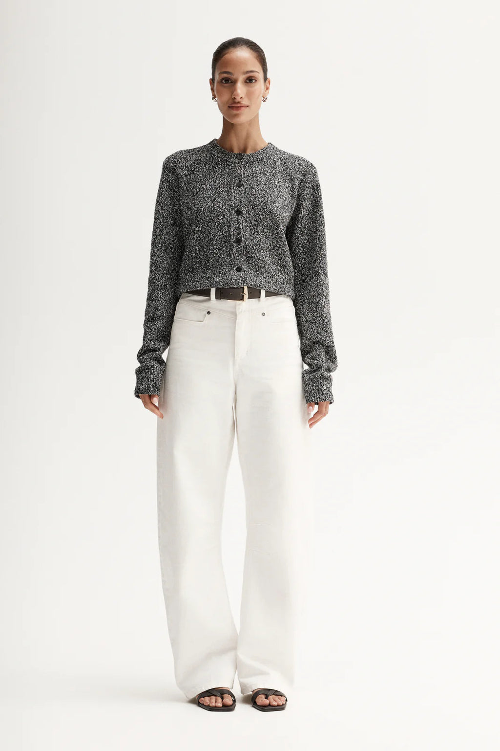 ELKA COLLECTIVE Marnie Knit Cardigan | Speckled Black