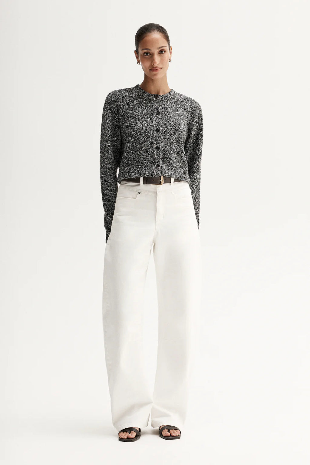 ELKA COLLECTIVE Marnie Knit Cardigan | Speckled Black