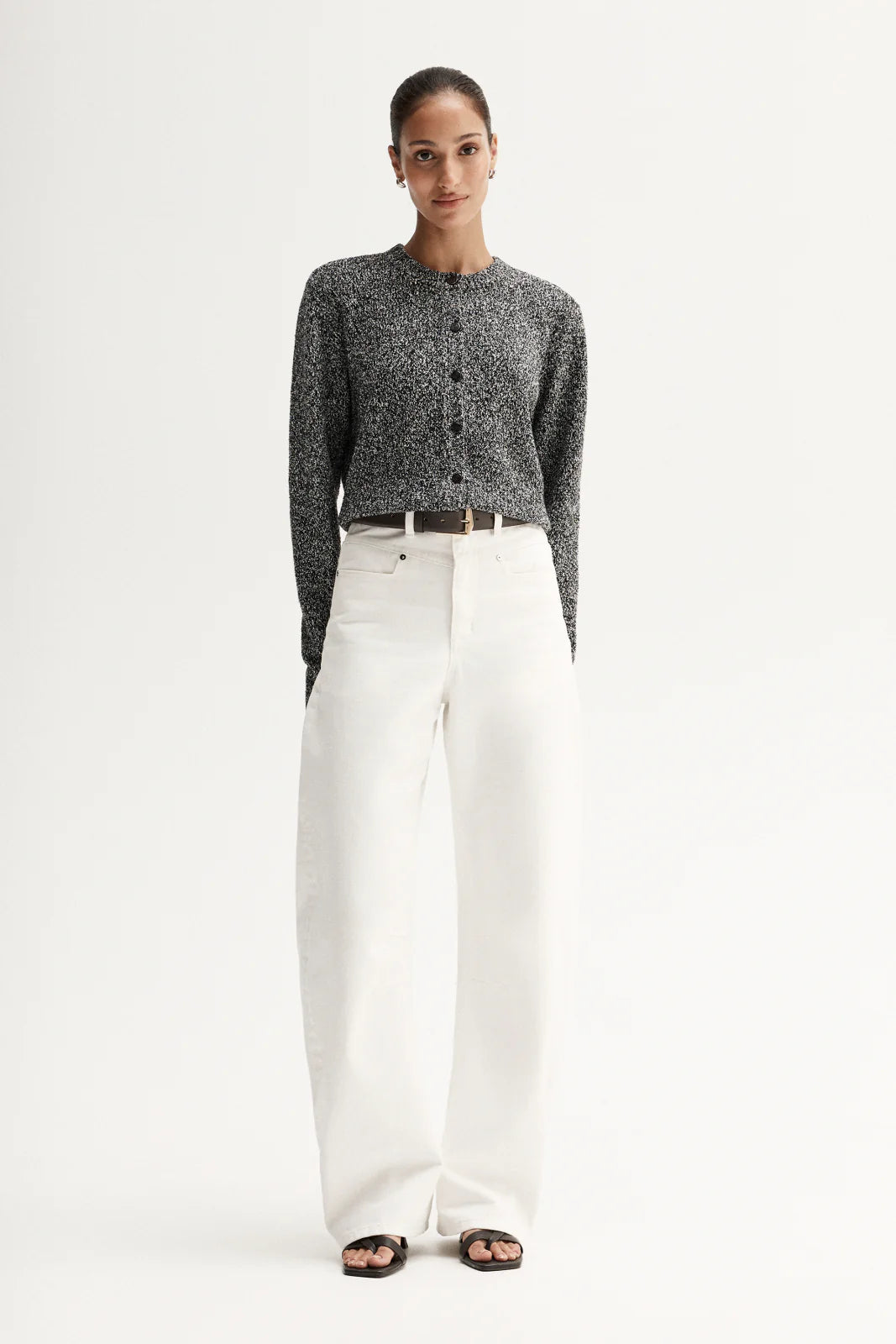 ELKA COLLECTIVE Marnie Knit Cardigan | Speckled Black