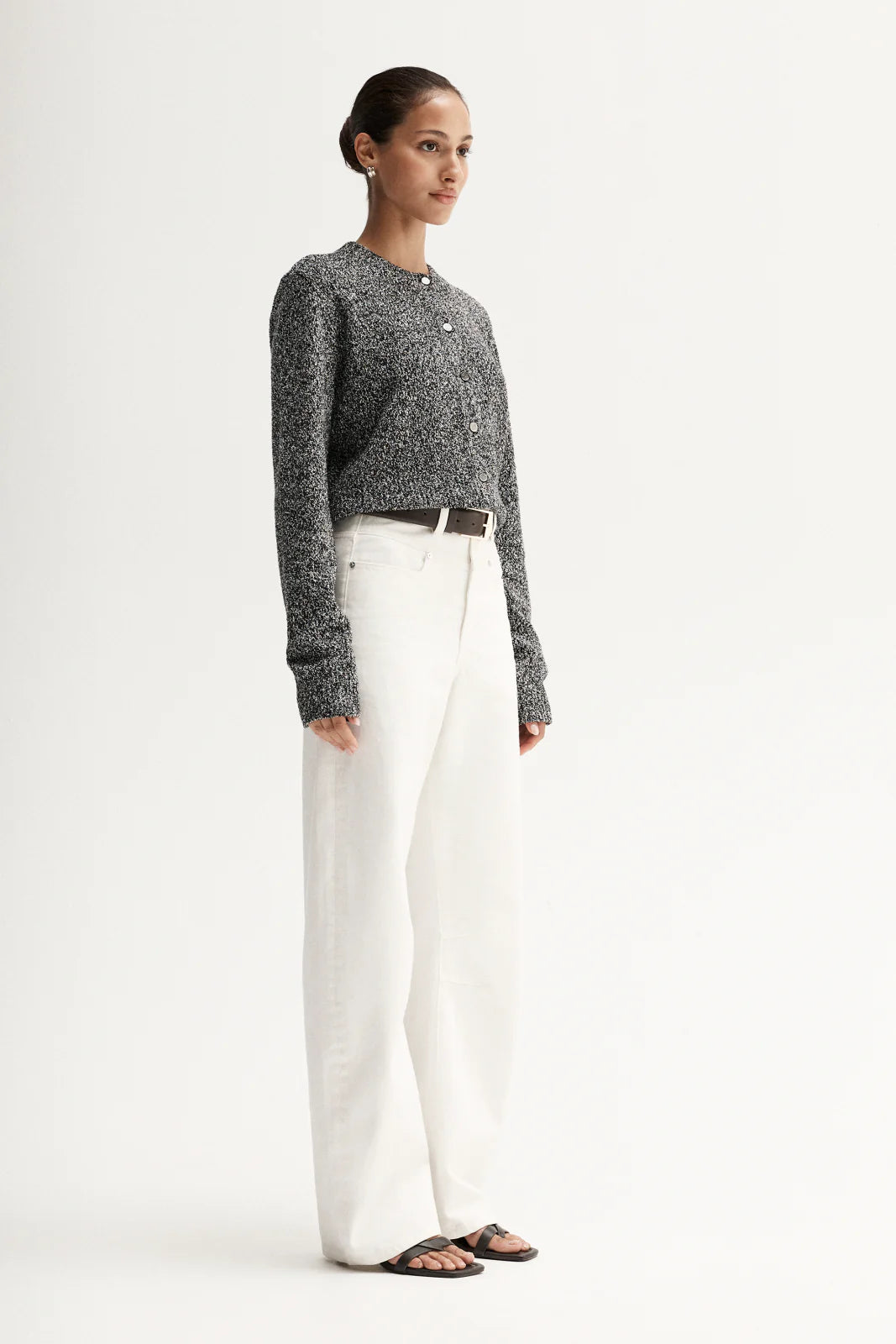 ELKA COLLECTIVE Marnie Knit Cardigan | Speckled Black