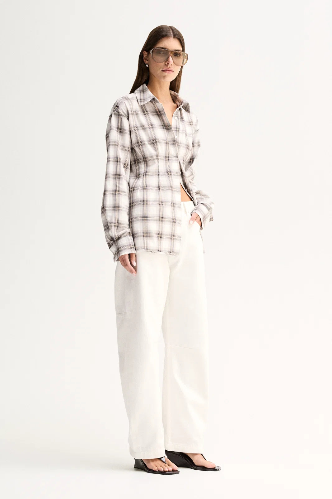 ELKA COLLECTIVE Heather Shirt | White Check