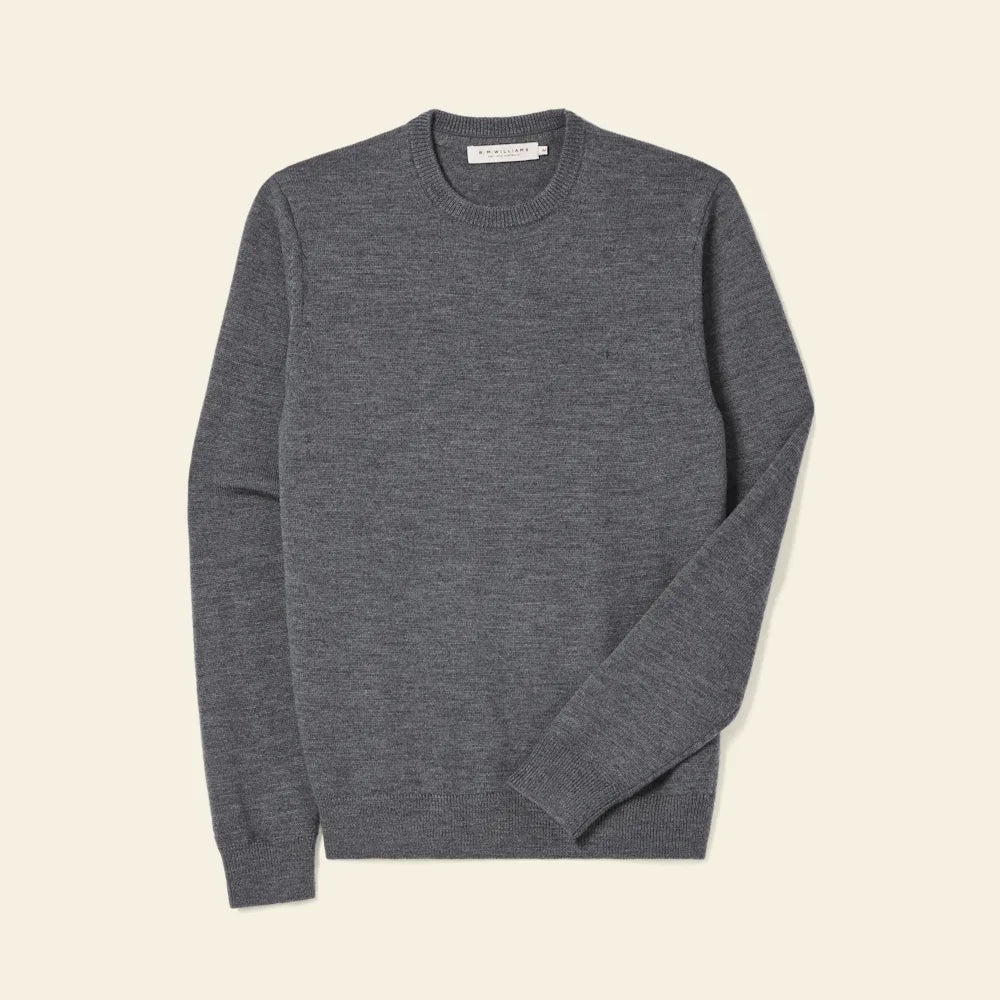 R.M. WILLIAMS Murphy Merino Ceew Knit | Sea Mist