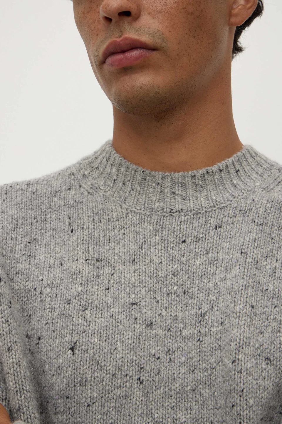 ASSEMBLY LABEL Lief Wool Blend Knit | Grey Marle