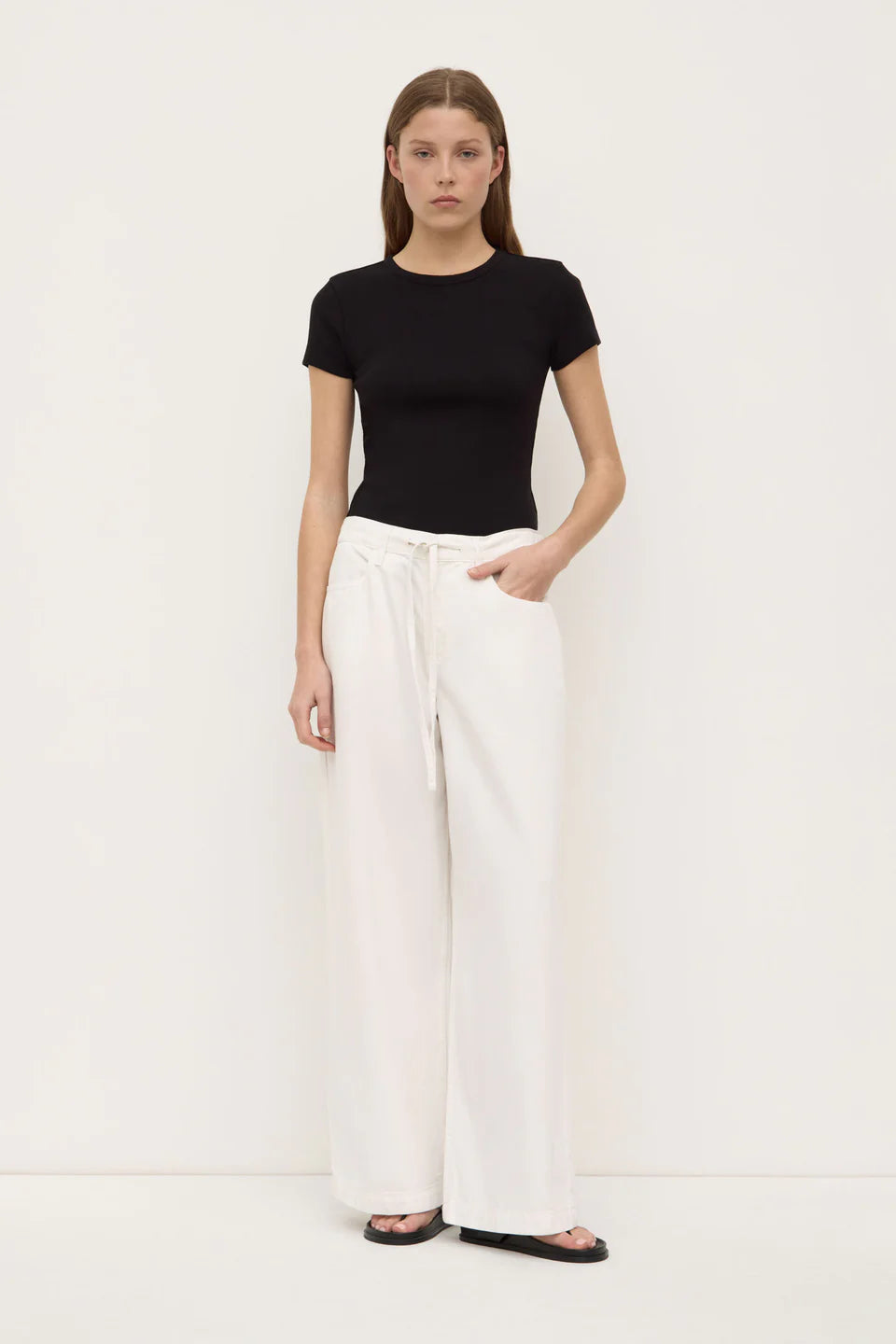 ASSEMBLY LABEL Linley Rib Tee | Black