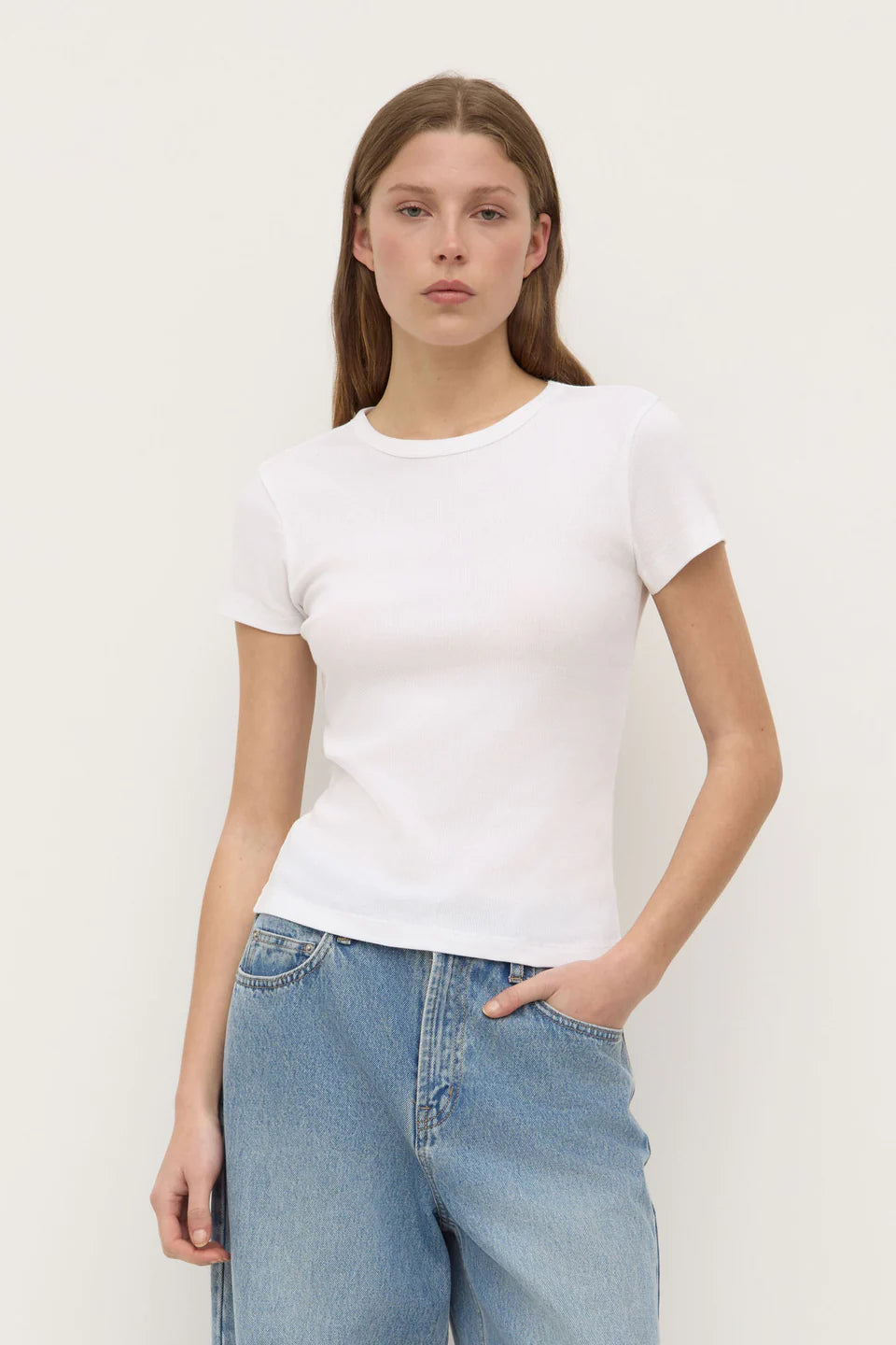 ASSEMBLY LABEL Linley Rib Tee | White