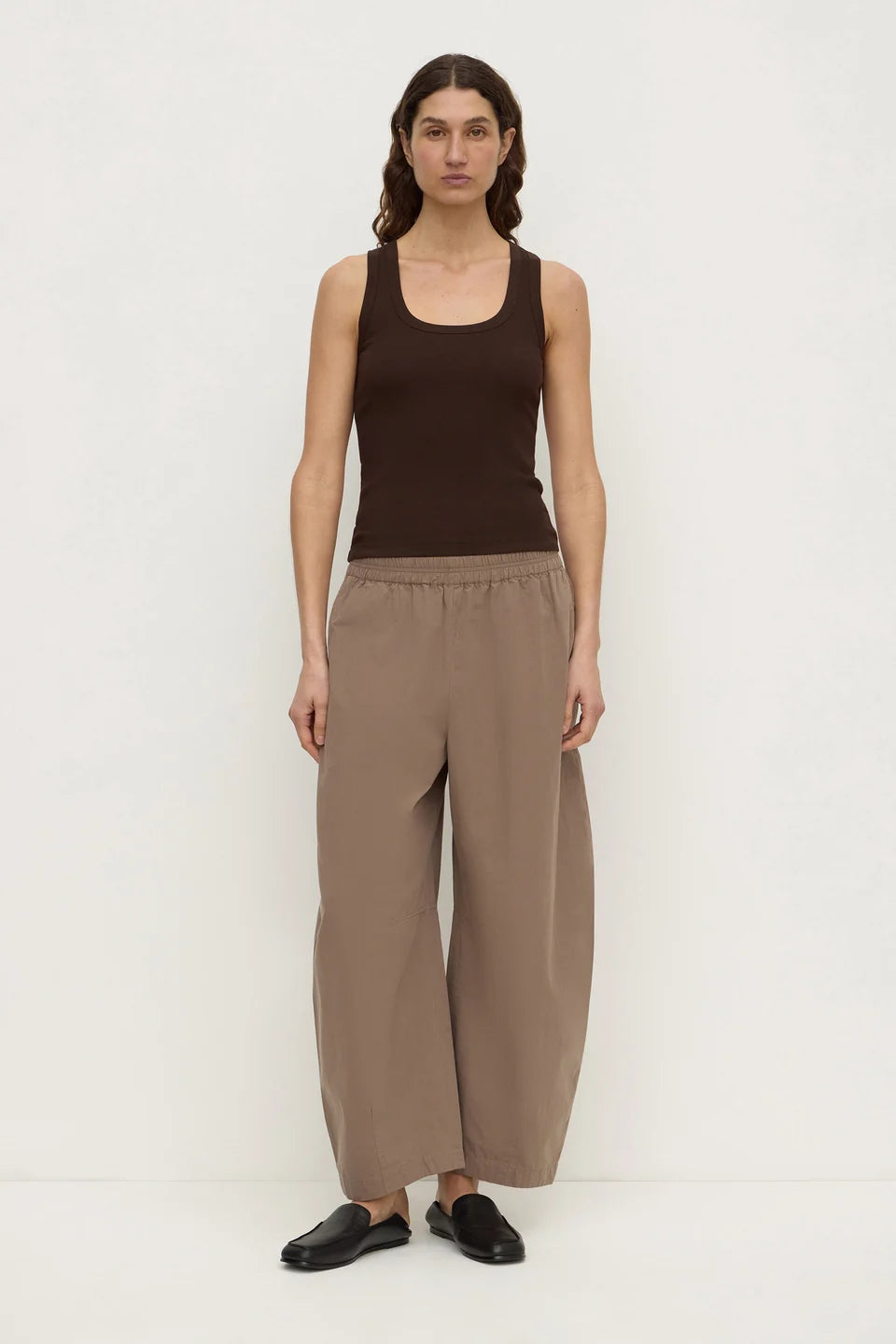 ASSEMBLY LABEL Elaine Washed Cotton Pant | Dark Sand