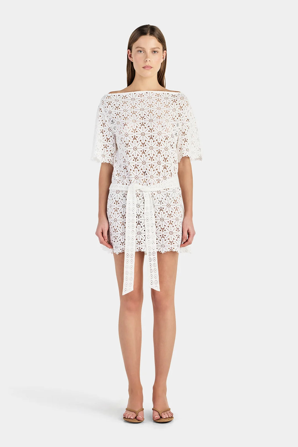 HANSEN Marla Lace Tunic Top | Ivory
