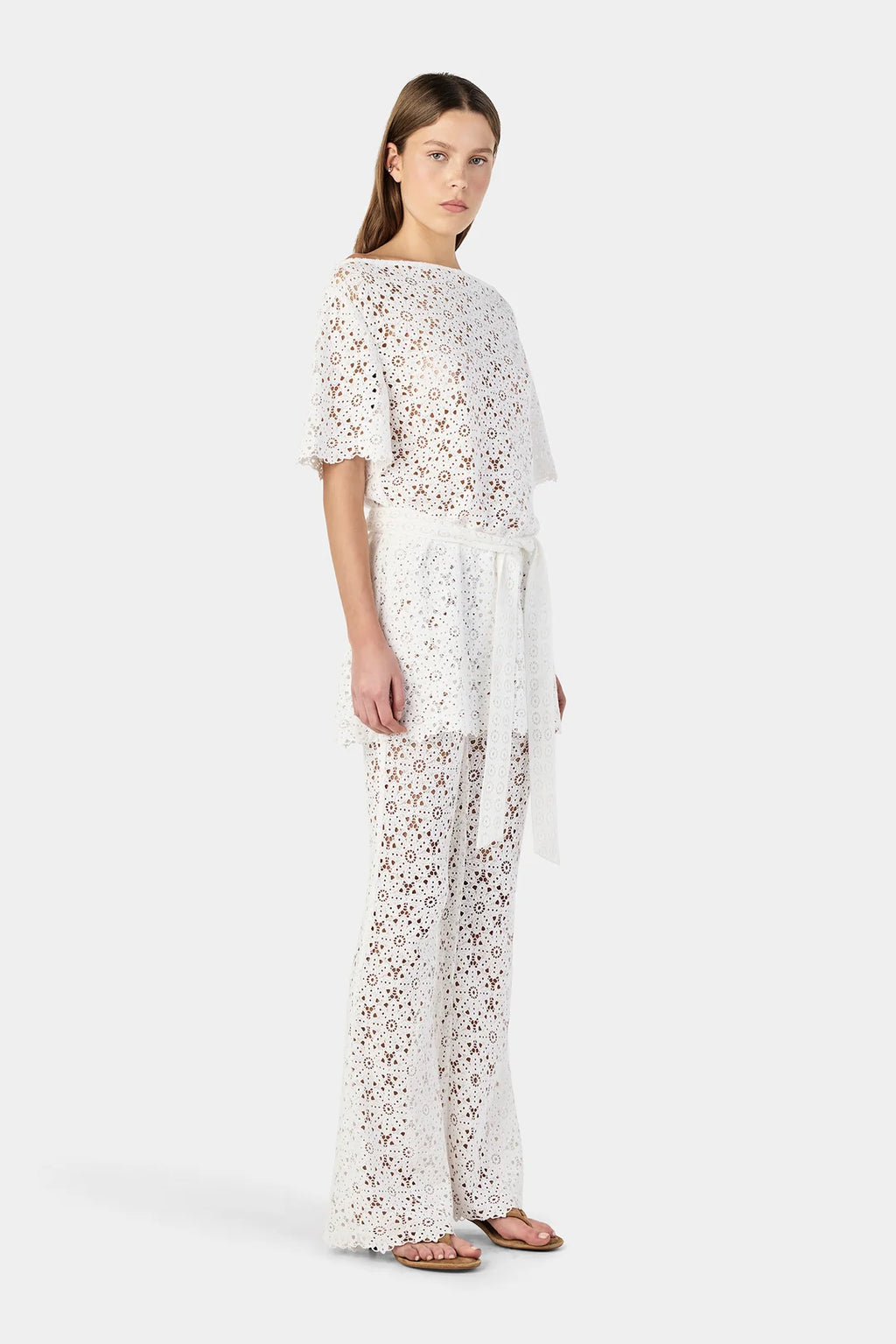 HANSEN Marla Lace Tunic Top | Ivory