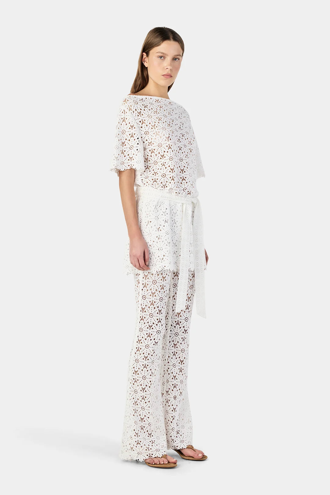 HANSEN Marla Lace Tunic Top | Ivory