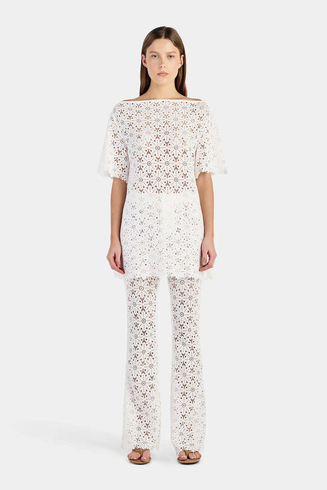 HANSEN Marla Lace Tunic Top | Ivory