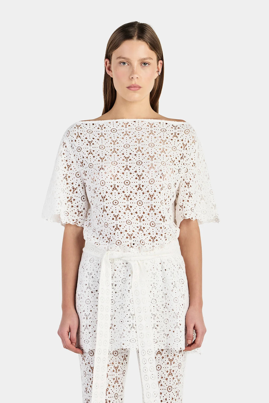 HANSEN Marla Lace Tunic Top | Ivory