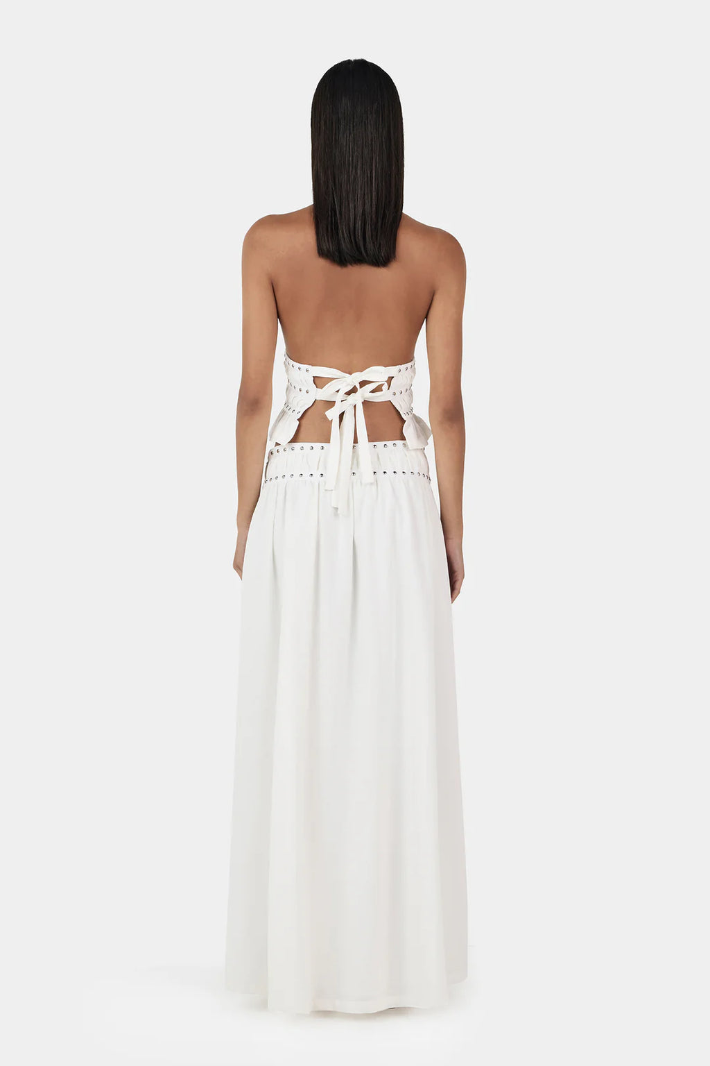 OWNLEY Mavis Studded Top | Ivory