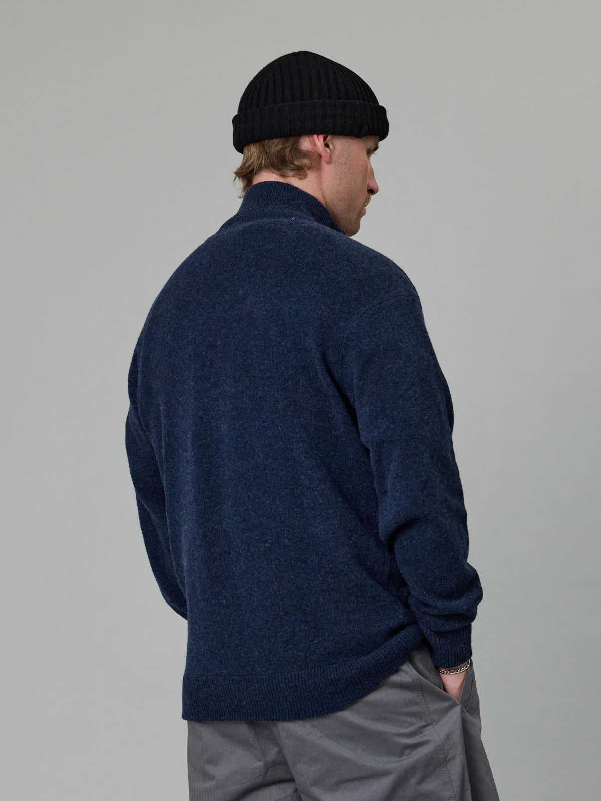 J.A.F Merino Keyport 1/4 Zip | Indigo