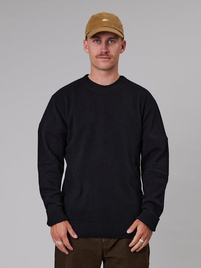 JUST ANOTHER FISHERMAN Merino Sea Crew | Black