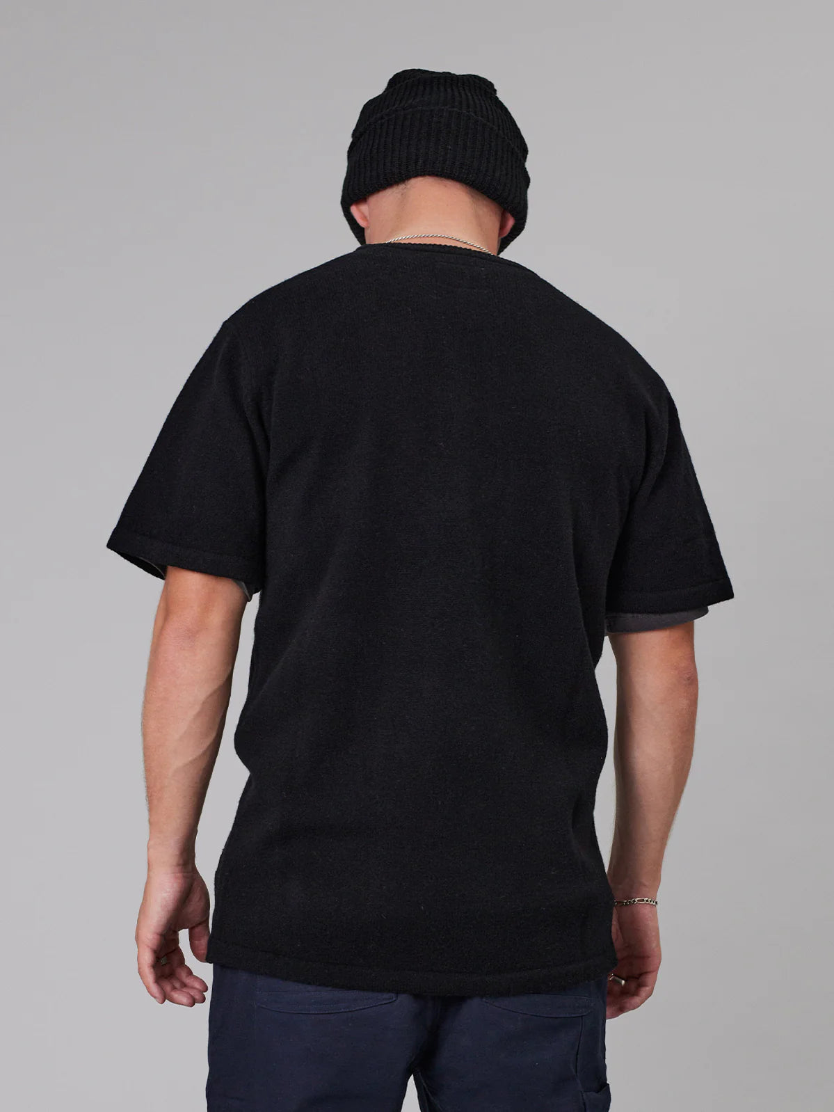 J.A.F Merino Sea Tee | Black