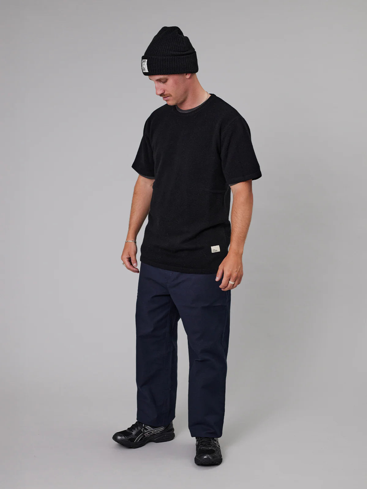 J.A.F Merino Sea Tee | Black