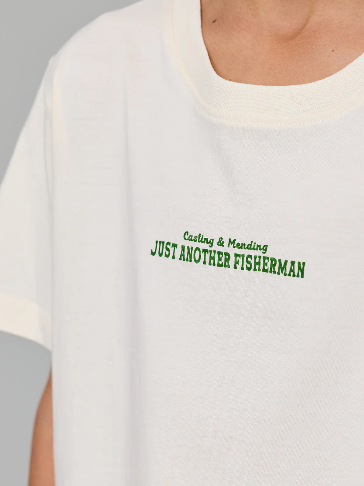 J.A.F Mini Kids Casting & Mending Tee | Antique White