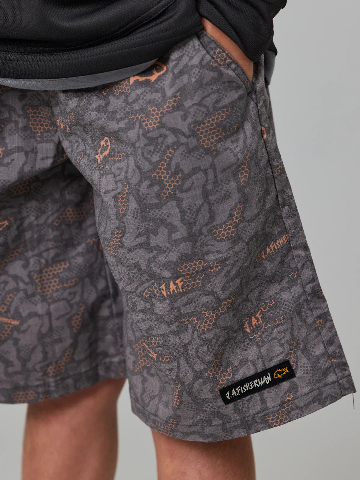 J.A.F Mini Kids Shorts | Charcoal Digi Camo
