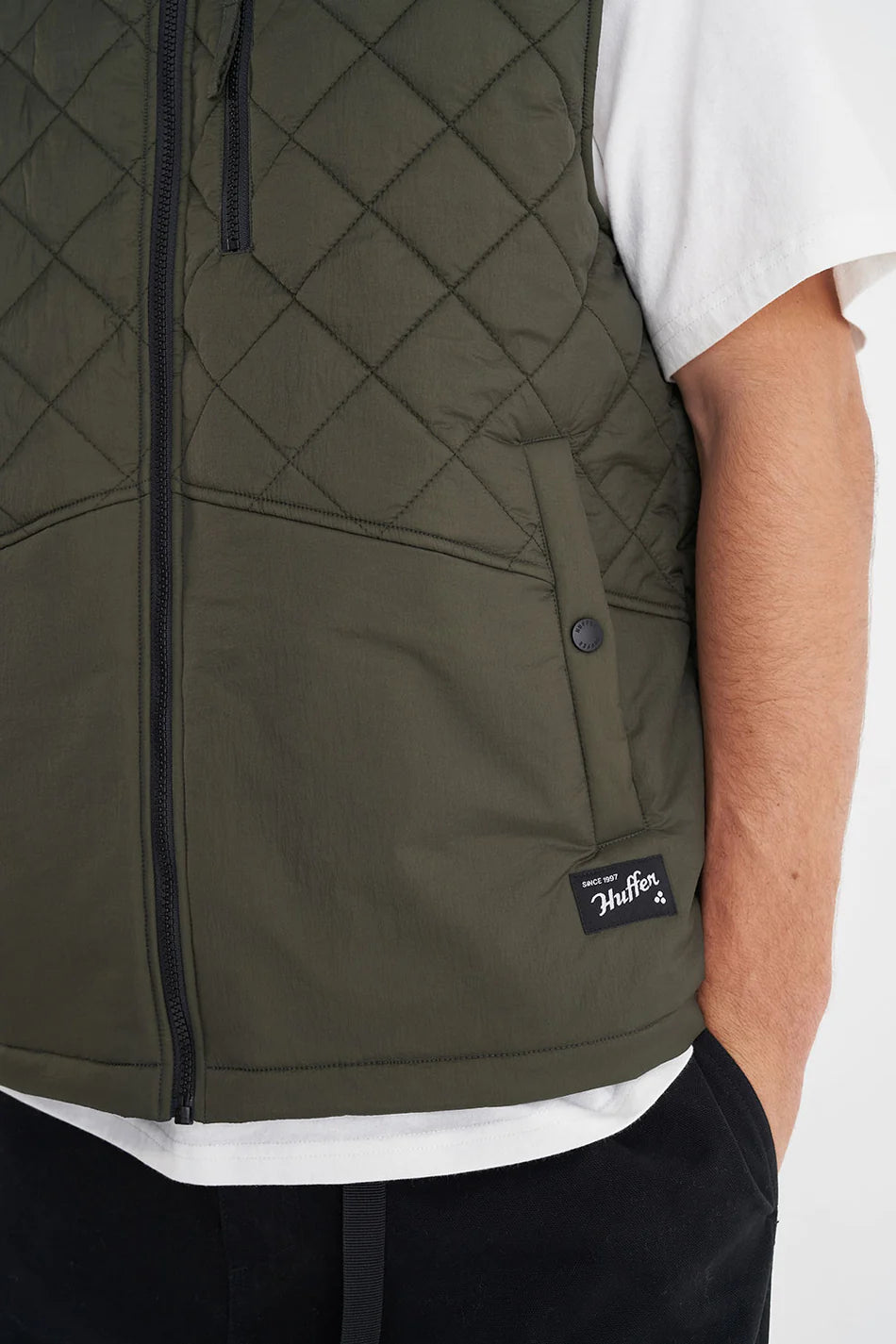 HUFFER Rev Quilted Vest | Cypress