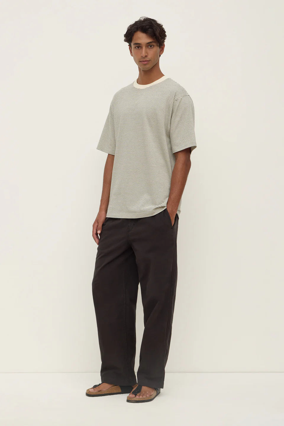 ASSEMBLY LABEL Malone Stripe SS Tee | Black/Cream