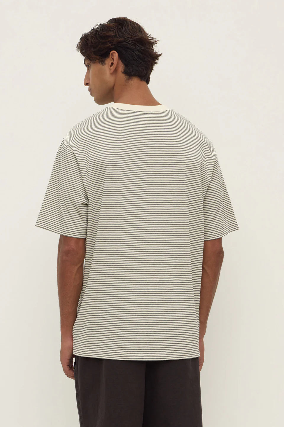 ASSEMBLY LABEL Malone Stripe SS Tee | Black/Cream