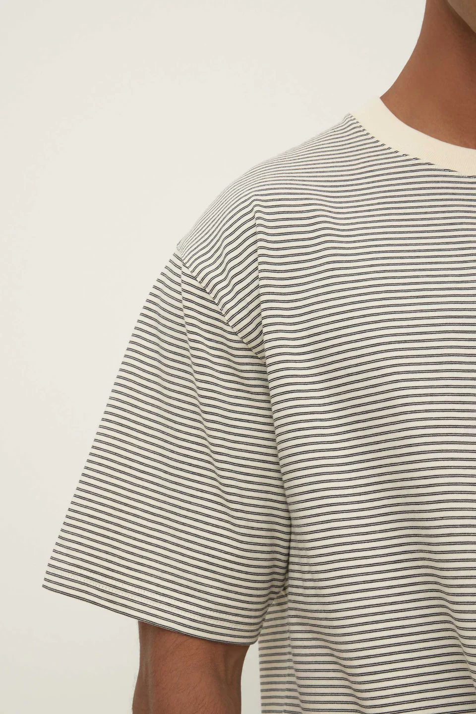 ASSEMBLY LABEL Malone Stripe SS Tee | Black/Cream