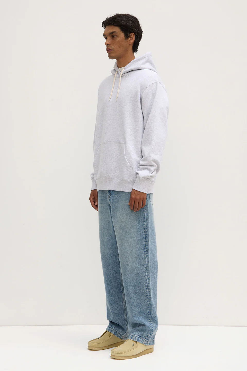 ASSEMBLY LABEL Mens Weekender Fleece Hoodie | Heather Grey Marle