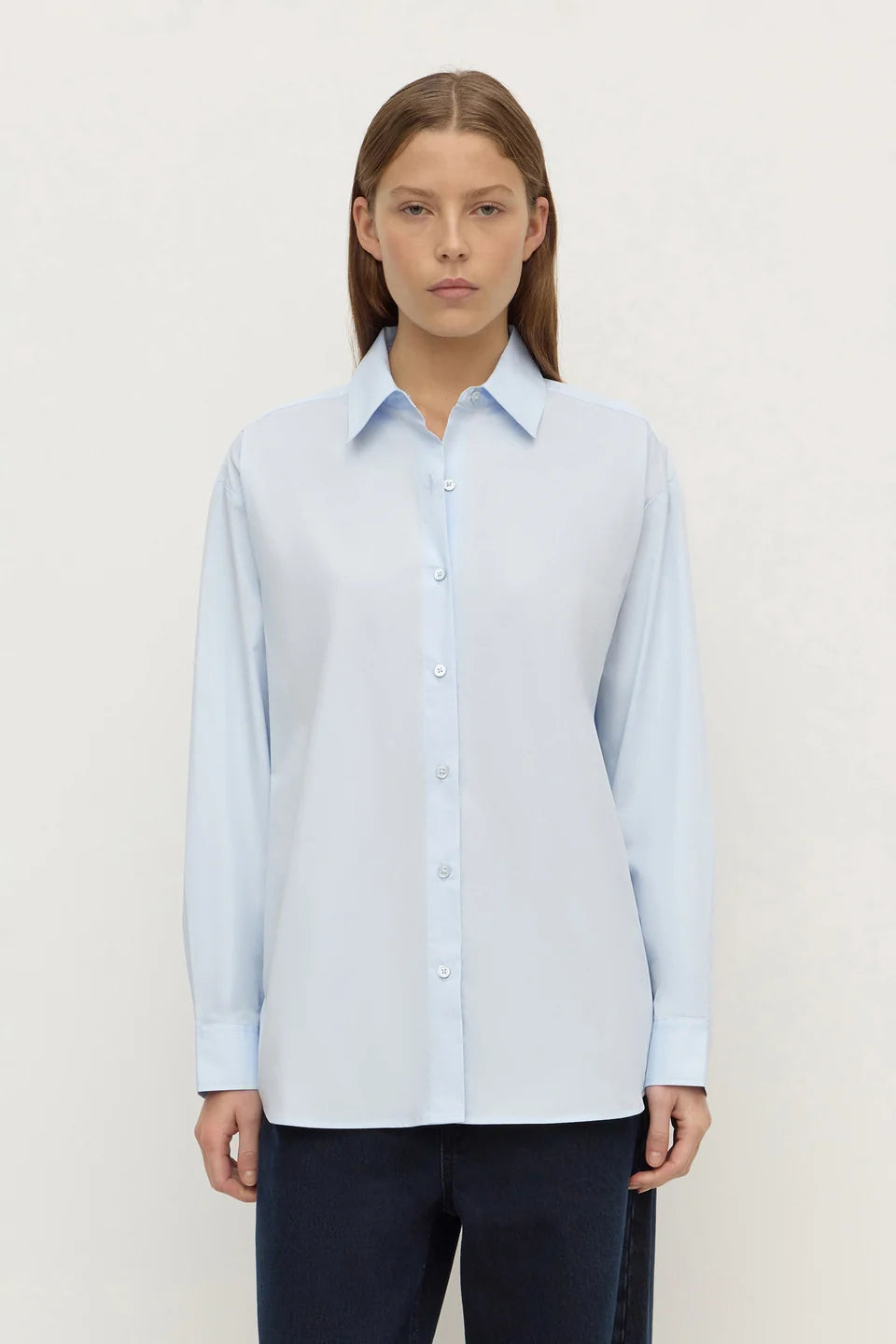 ASSEMBLY LABEL Micha Poplin L/S Shirt | Powder Blue