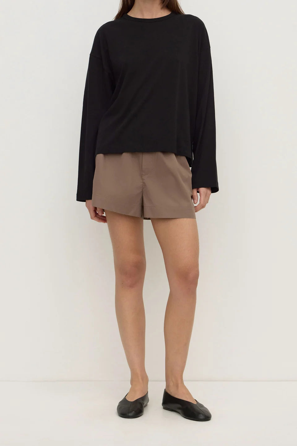 ASSEMBLY LABEL Micha Poplin Short | Dark Sand
