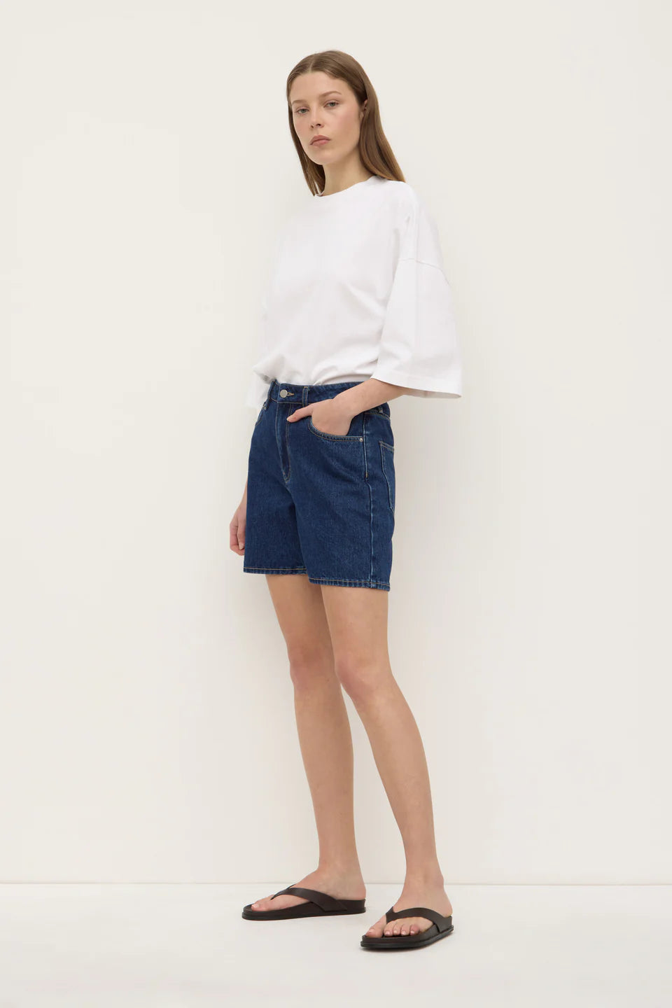 ASSEMBLY LABEL Mid Rise Denim Short | Heritage Blue