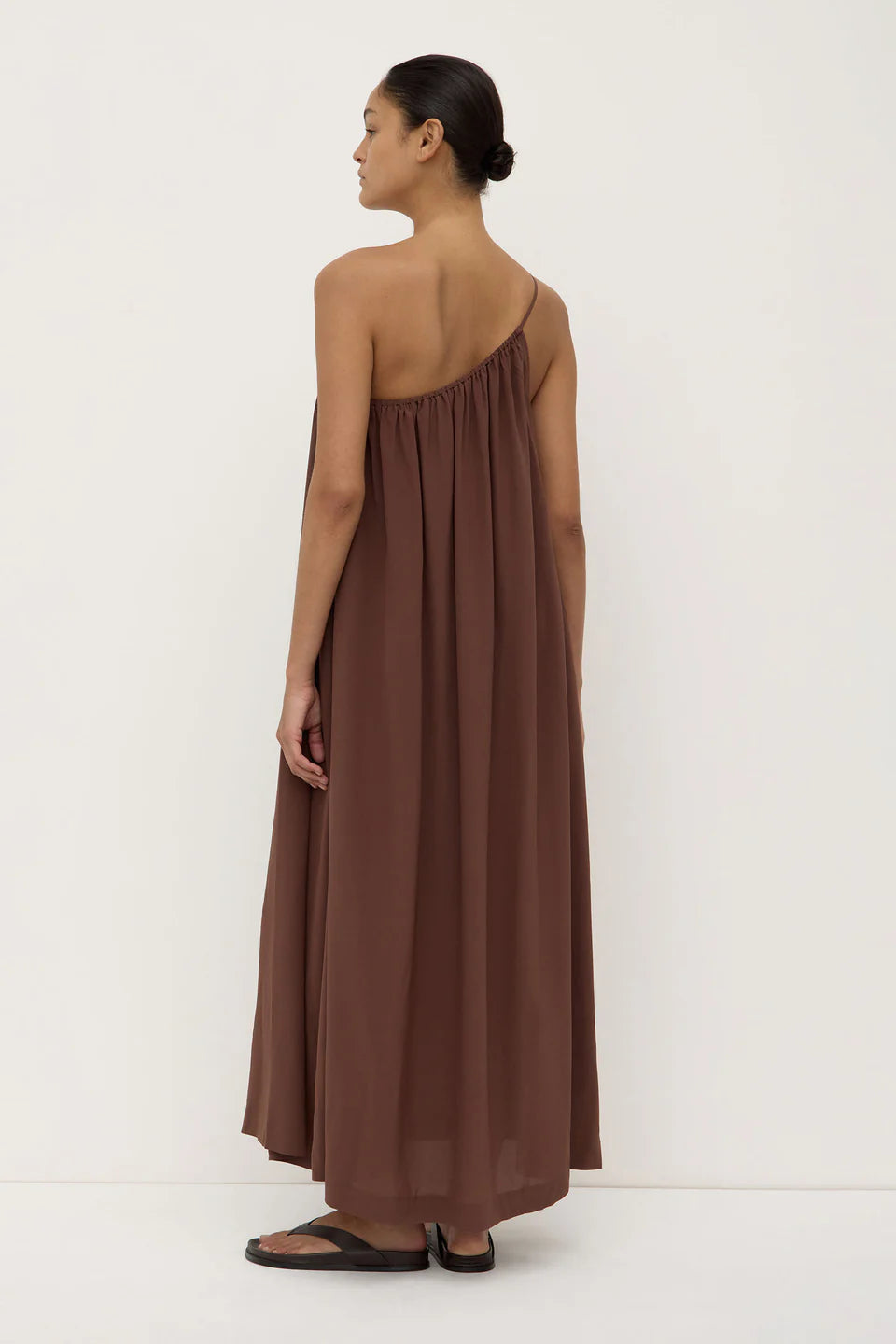 ASSEMBLY LABEL Mila Asymmetrical Maxi Dress | Espresso