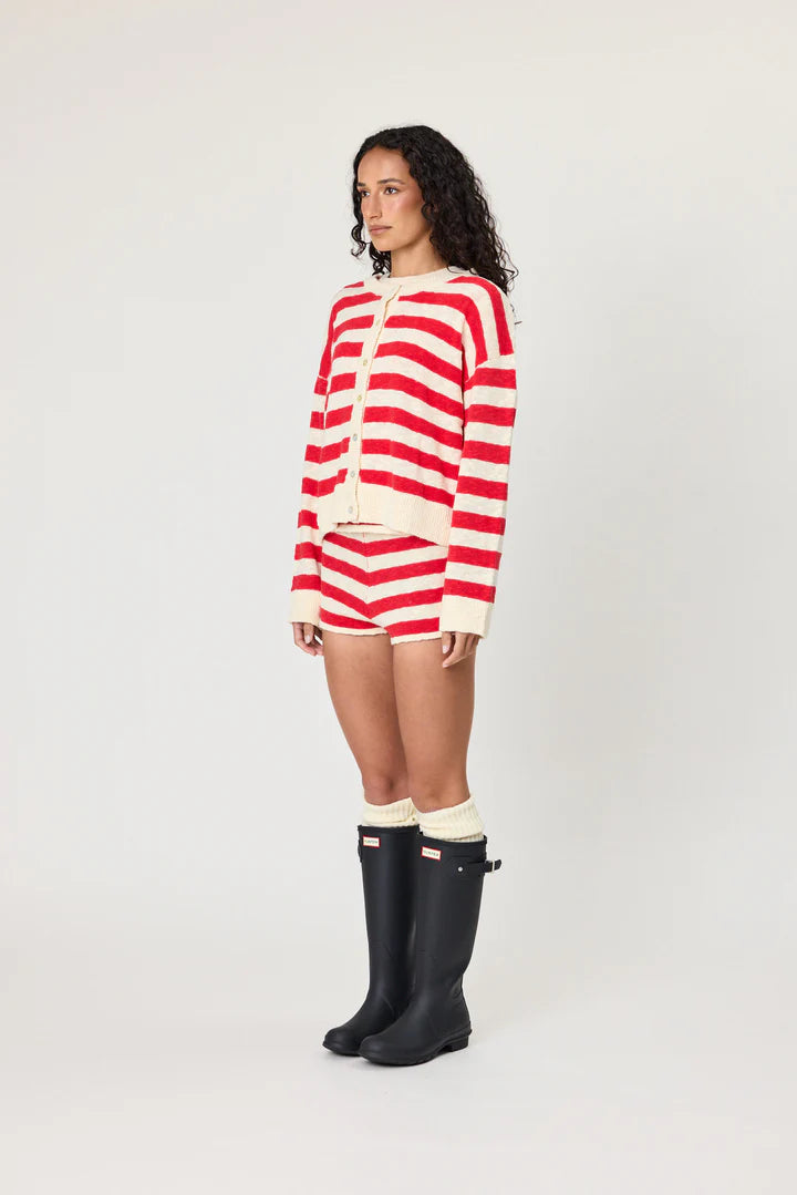 REMAIN Ivy Cardigan | Chilli Stripe