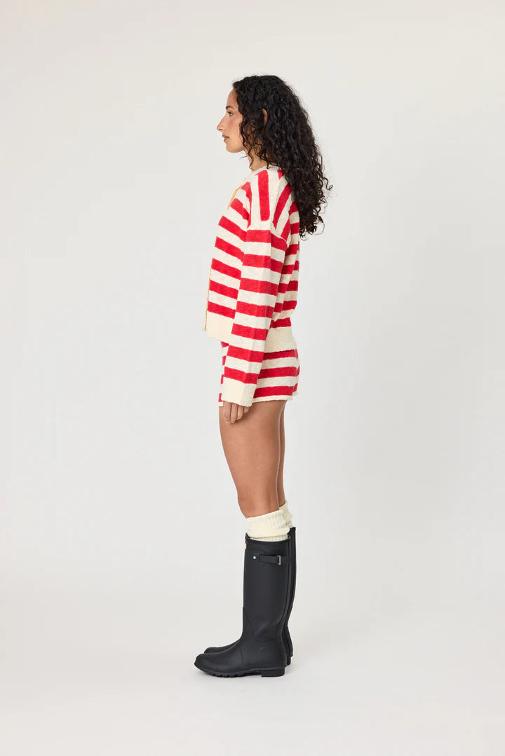 REMAIN Ivy Cardigan | Chilli Stripe