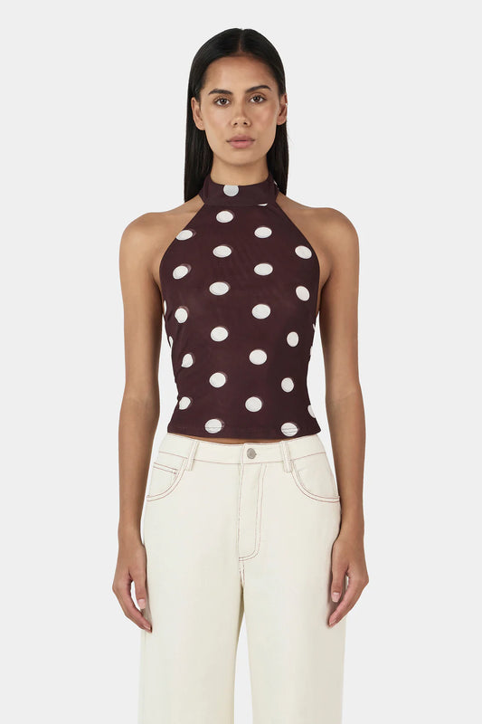 OWNLEY Nola Haltar Top | Pinot Polka
