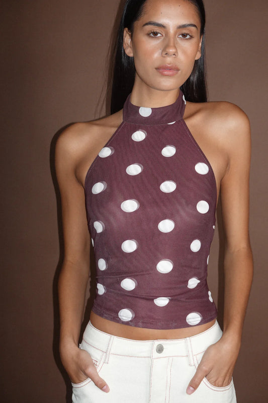 OWNLEY Nola Haltar Top | Pinot Polka