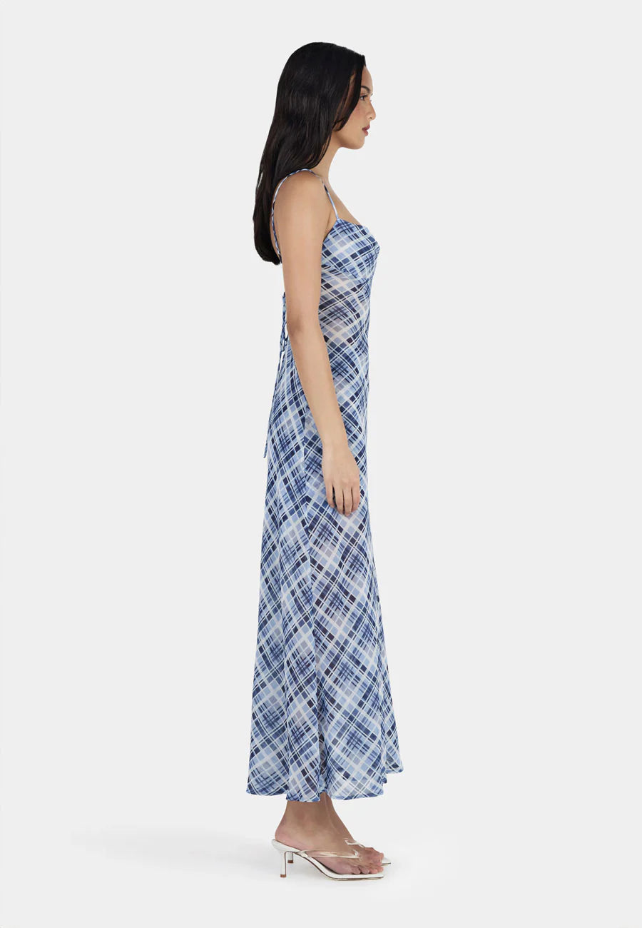 OWNLEY Nostalgia Dress | Sky Plaid
