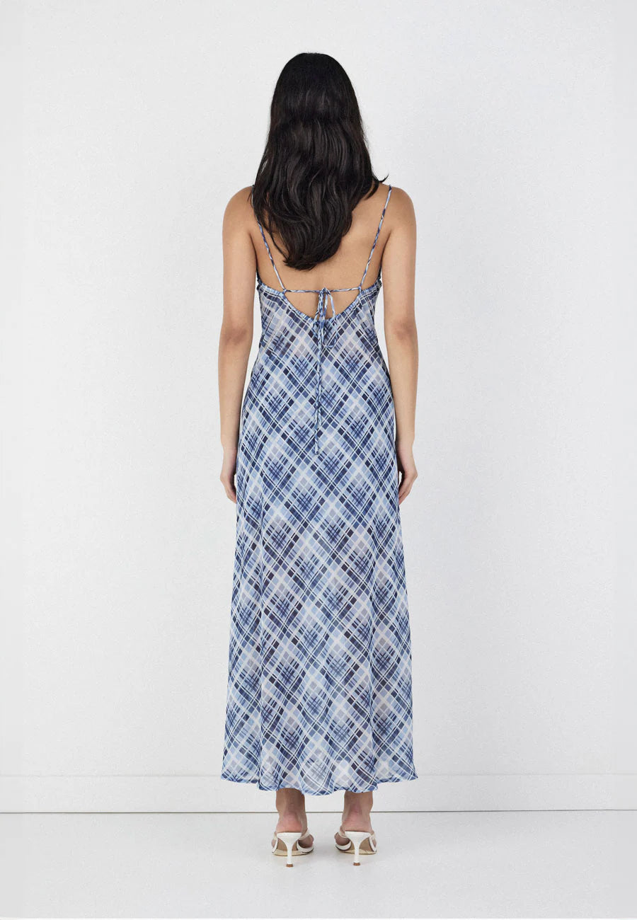 OWNLEY Nostalgia Dress | Sky Plaid