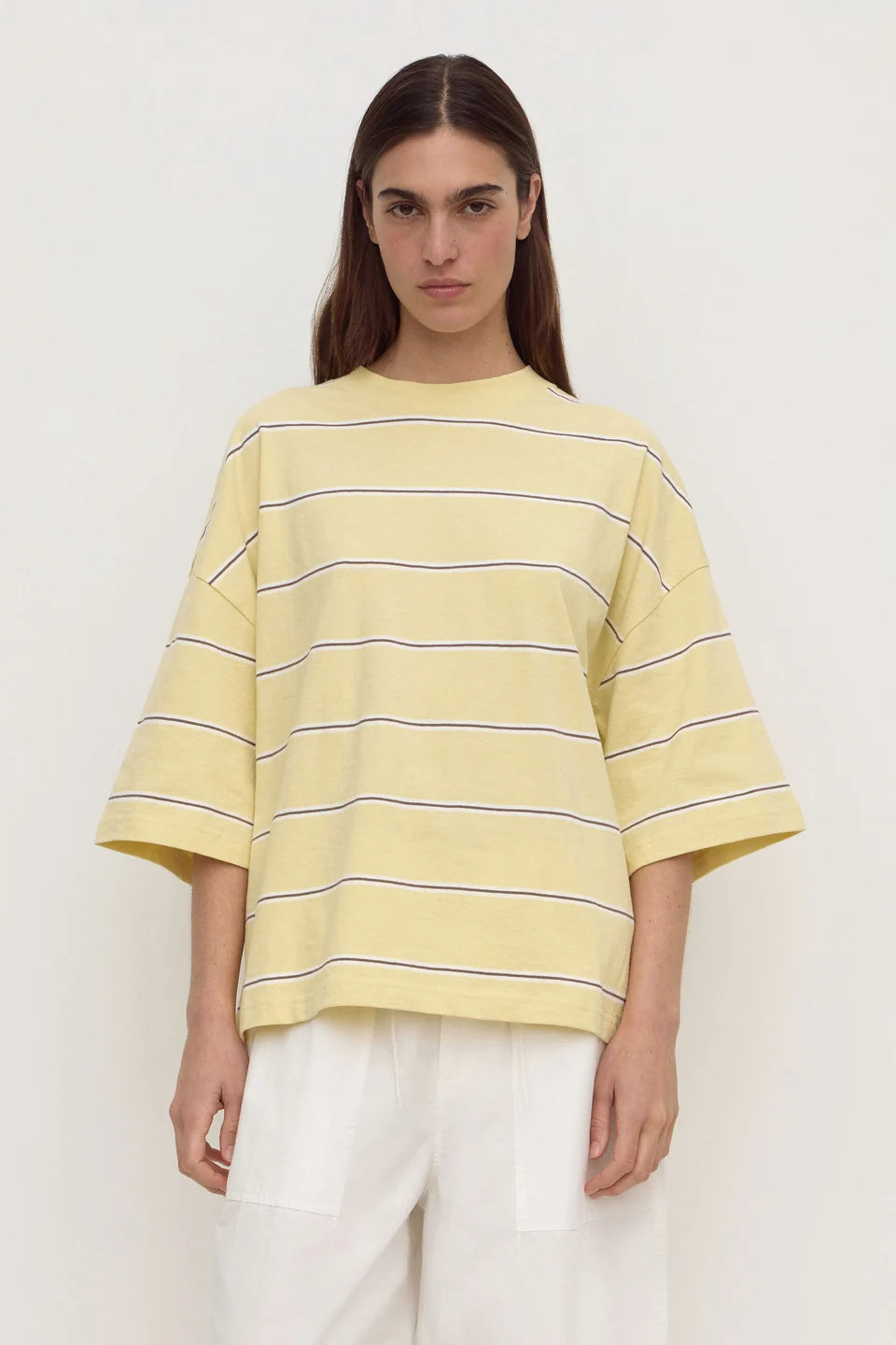 ASSEMBLY LABEL Nora Cotton Oversized Tee | Rind Stripe