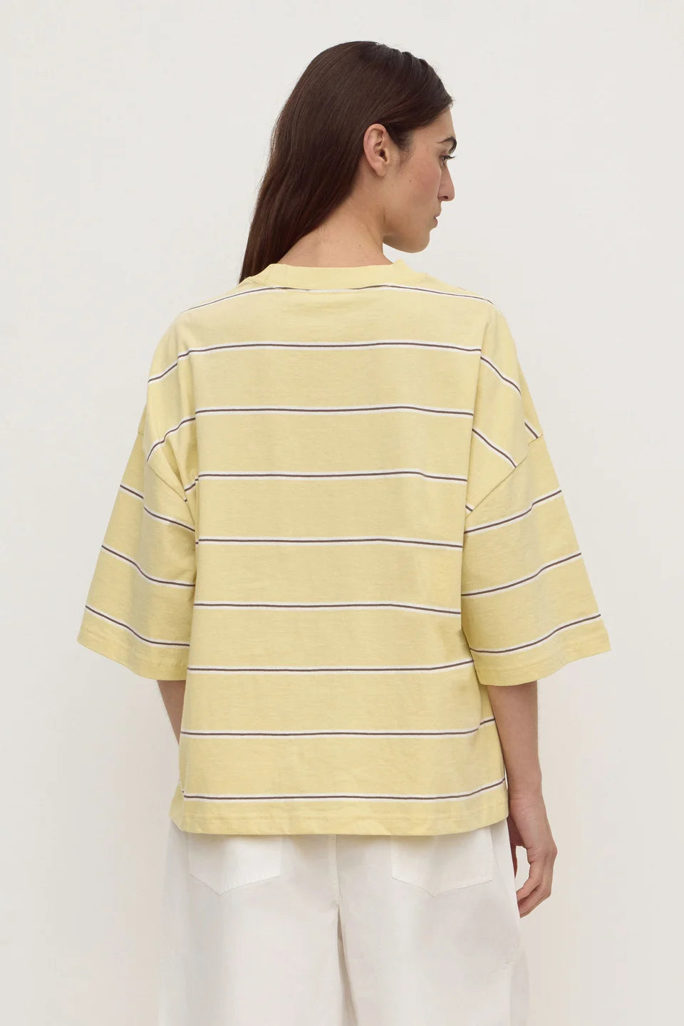 ASSEMBLY LABEL Nora Cotton Oversized Tee | Rind Stripe