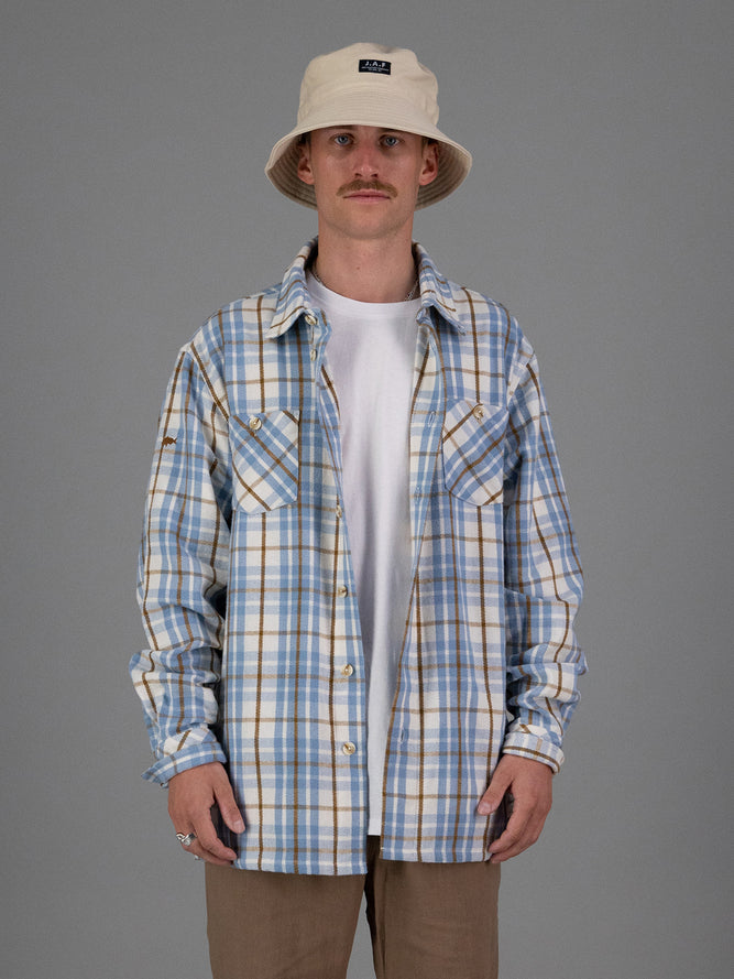 Over and Out Shirt - Blue/Ivory Check