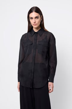 MOSSMAN Oasis Shirt | Black Sheer