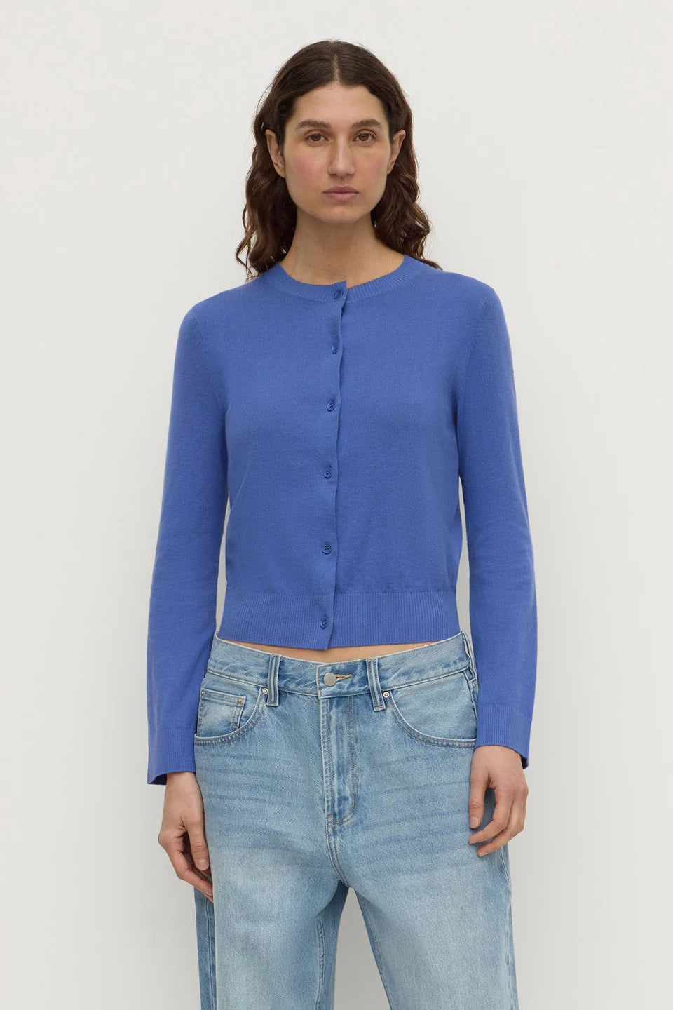 ASSEMBLY LABEL Orina Cotton Cashmere Cardigan | New Blue
