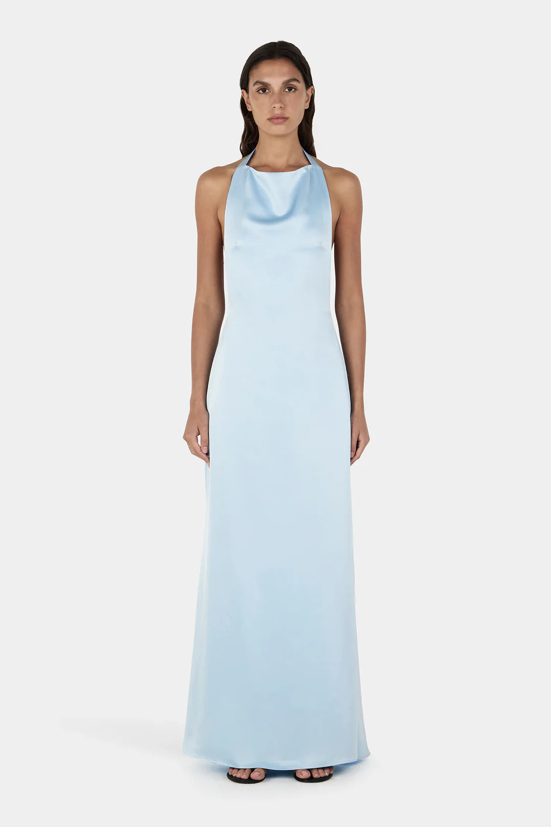 HANSEN Petra Satin Backless Gown | SkyBlue