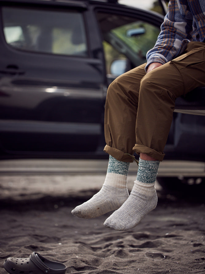 Port Socks - Green/Beige/Grey