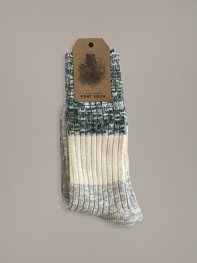 Port Socks - Green/Beige/Grey