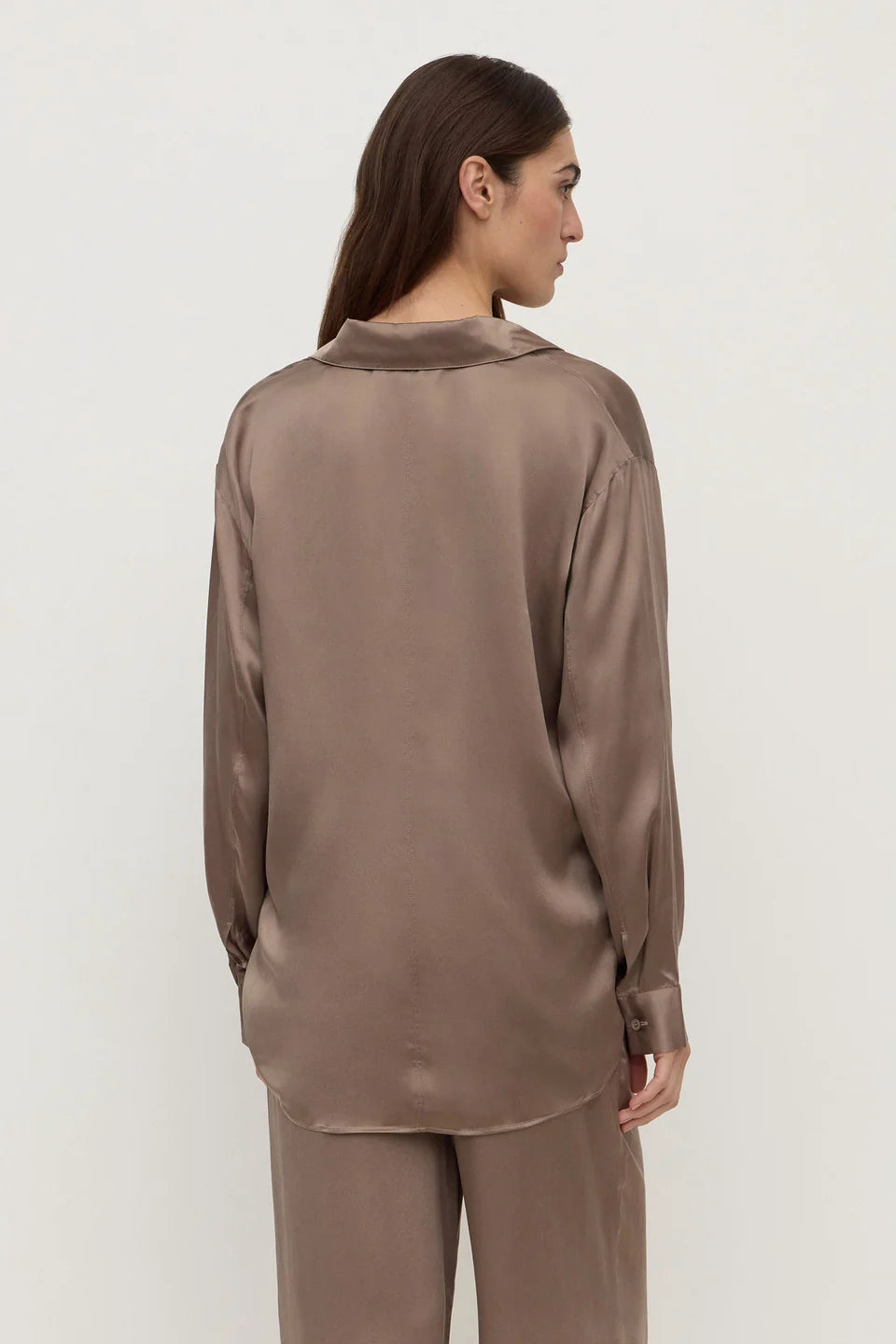 ASSEMBLY LABEL Pippa Silk Long Sleeve Shirt | Sand